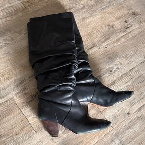 ANTONIO MELANI Black Slouchy Heeled Boots